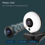 1080P 2K HD Webcam With Ring Light – Autofocus – USB Driver Free – Noise Reduction Mic For PC - Image 4
