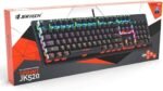 JERTECH JK520 - USB Mechanical Gaming Keyboard - 104 Keys Conflict Free Switches - Variable LED Backlit - Ergonomic & Soft Touch Keys - Stylish and Ergonomic Design with Highest Quality - Black