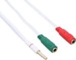 Cable 3.5mm Stereo Audio 1 Male To 2 Female Mic Earphone Y Splitter Cable Earphone Headphone 20cm - White - Image 2