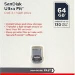 SanDisk Ultra Fit 64GB, USB 3.1 - Small Form Factor Plug & Stay Hi-Speed USB Drive