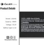 KYUER ZO04 ZO04XL Laptop Battery for HP ZBook Studio G3 G4 Mobile Workstation Ultrabook Series 808396-421 808450-001 HSTNN-CS8C HSTNN-C88C HSTNN-LB6W HSTNN-KB6W ENR606080A2-CZO04 15.2V 4210mAh - Image 2