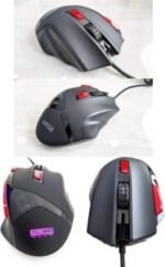 TechnoZone V 35 Gaming Mouse ماوس V35 من تكنو زون، قابل للبرمجة مع 9 ازرار وسرعة 4800 نقطة لكل بوصة ومصابيح ليد 3000 اطار في الثانية مع CD متعدد الاستخدامات - اسود - Image 6